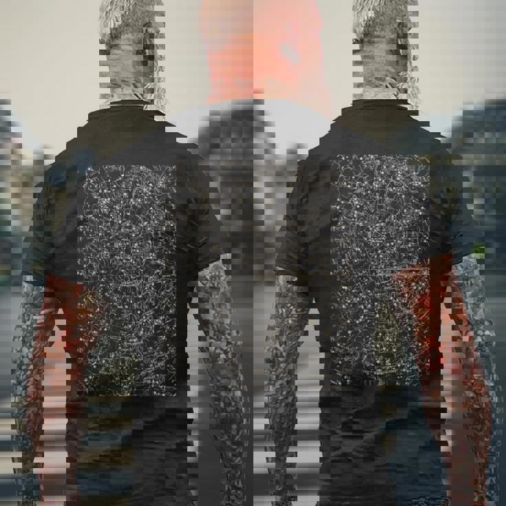 星座地図 天文学 占星術 メンズTシャツ バックプリント 高齢者への贈り物