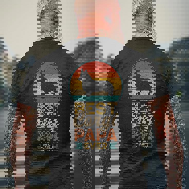 最高のコーギー・パパ、父の日 メンズTシャツ バックプリント 高齢者への贈り物