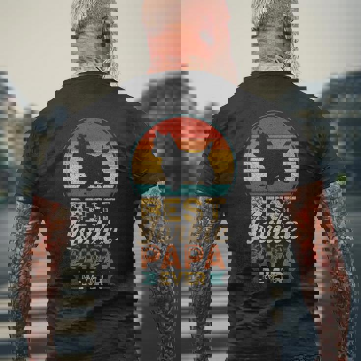 最高のヨーキーパパ ヨークシャー・テリア メンズTシャツ バックプリント 高齢者への贈り物