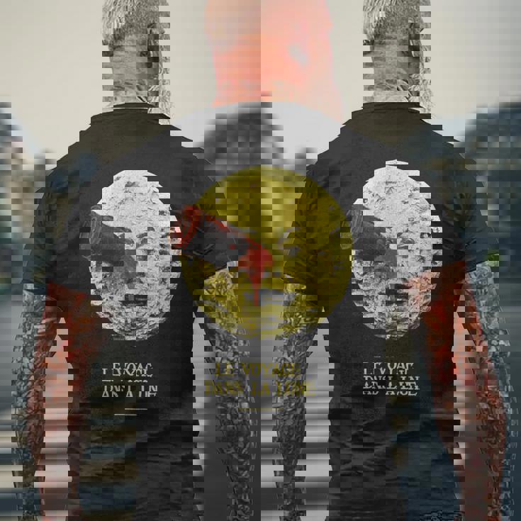 月世界旅行 1902 サイレント映画 クラシック映画 ヴィンテージ A Trip To The Moon Movie メンズTシャツ バックプリント 高齢者への贈り物