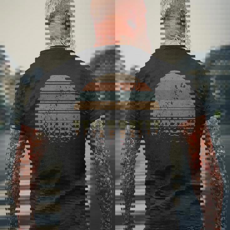 木 屋外 自然 鳥 レトロ 森 メンズTシャツ バックプリント 高齢者への贈り物