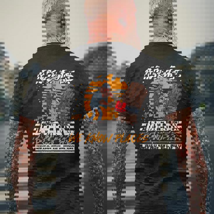 木こりを汚さない面白いロギング引用 メンズTシャツ バックプリント 高齢者への贈り物