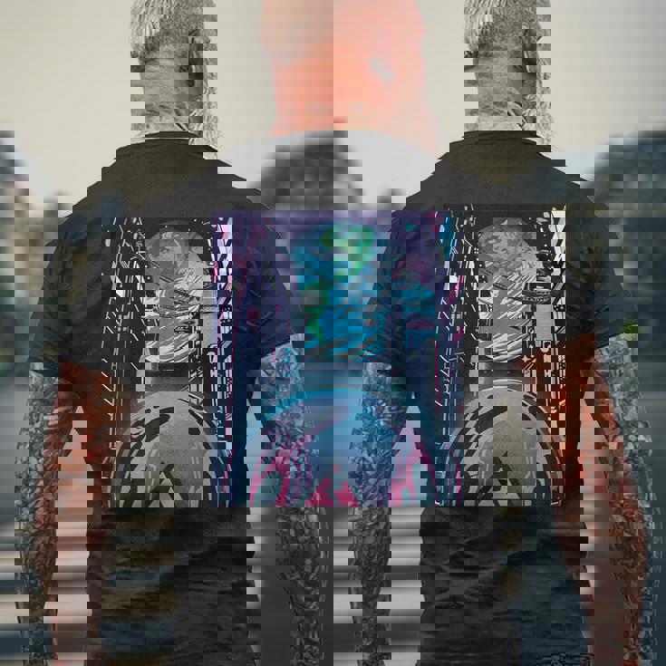 未来都市美学宇宙ハイテクホーム メンズTシャツ バックプリント 高齢者への贈り物