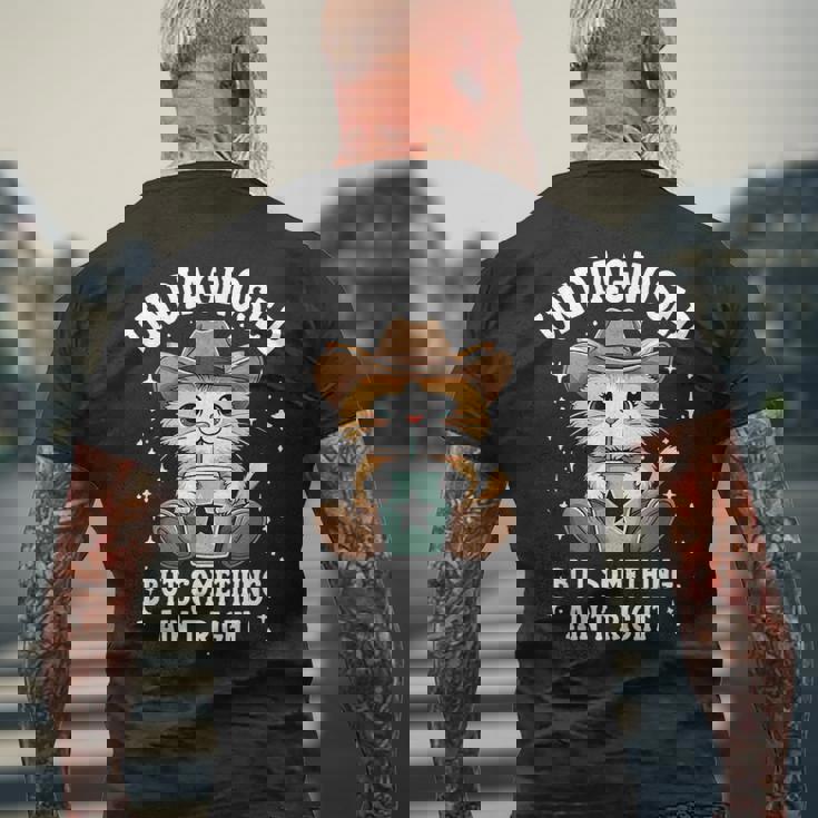 未診断だけど何かが違う猫ユーモア メンズTシャツ バックプリント 高齢者への贈り物