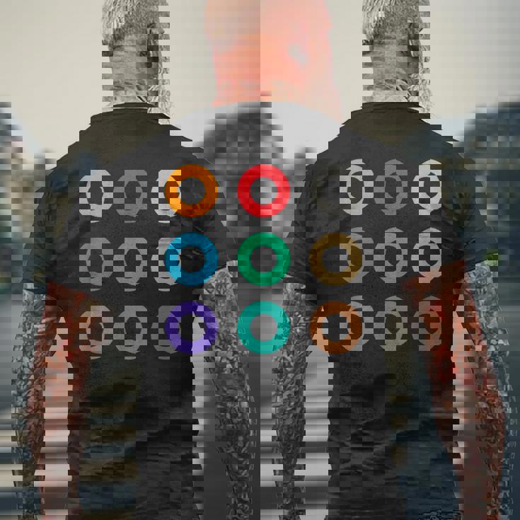 東京の地下鉄 カラー 色 マーク 丸【電車ファン】鉄道【変なtシャツ屋さん】メトロ 面白い ポップ メンズTシャツ バックプリント 高齢者への贈り物