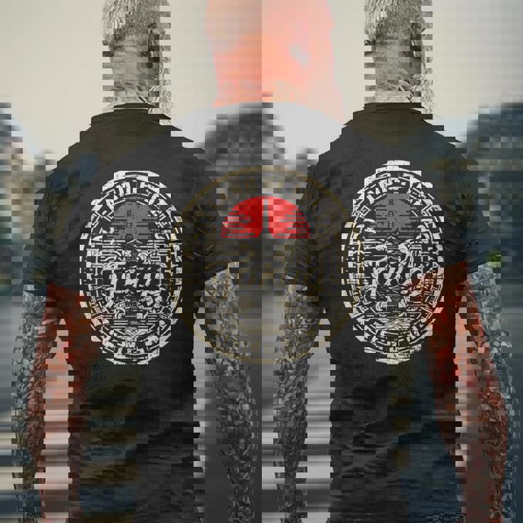 東京シティスカイライン 日本の漢字キャラクター 日本土産 メンズTシャツ バックプリント 高齢者への贈り物