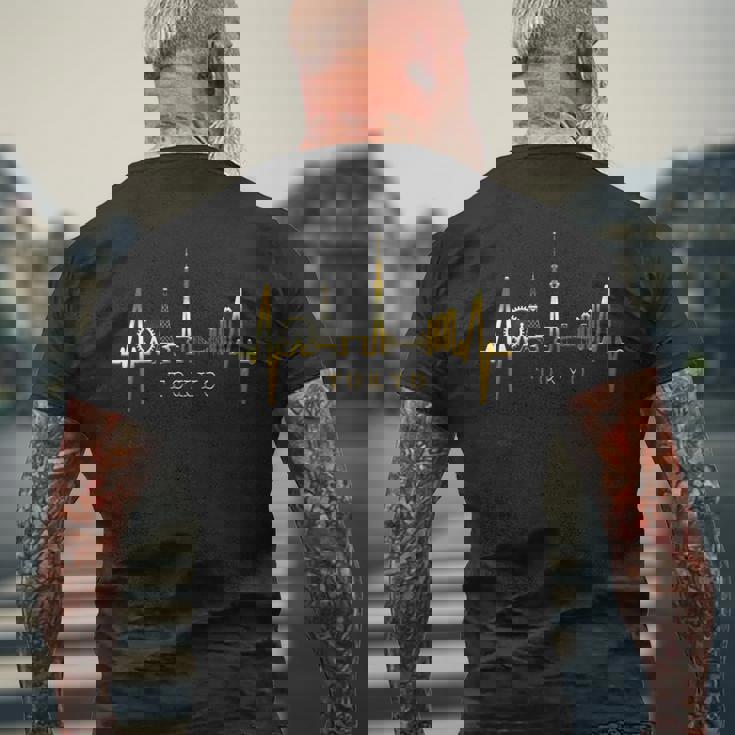 東京スカイライン ハートビート・ジャパン ファン・ハート アイ・ラブ・トーキョー I Love Tokyo メンズTシャツ バックプリント 高齢者への贈り物