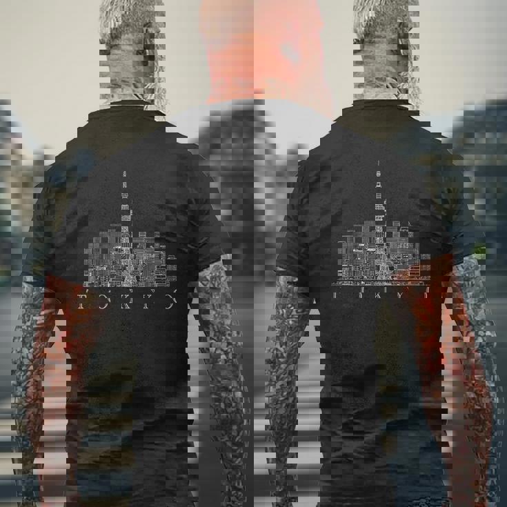 東京スカイライン 日本 ランドマーク スカイツリー 東京タワー お土産 メンズTシャツ バックプリント 高齢者への贈り物
