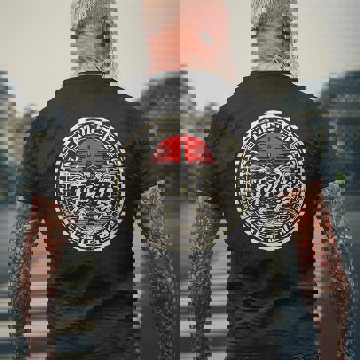 東京都スカイライン 日本の漢字文字 日本土産 メンズTシャツ バックプリント 高齢者への贈り物