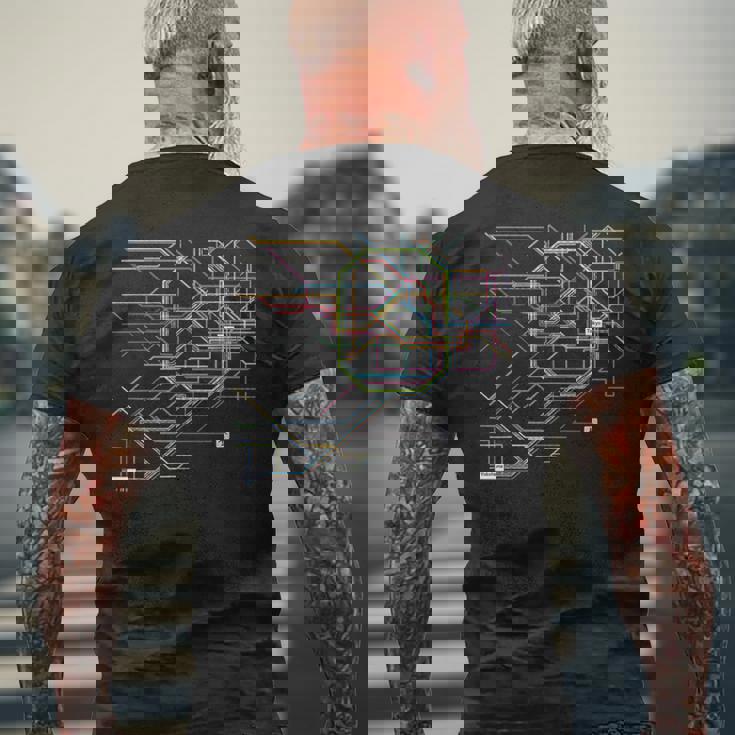 東京電車線路チャートユニセックス親子ペア メンズTシャツ バックプリント 高齢者への贈り物