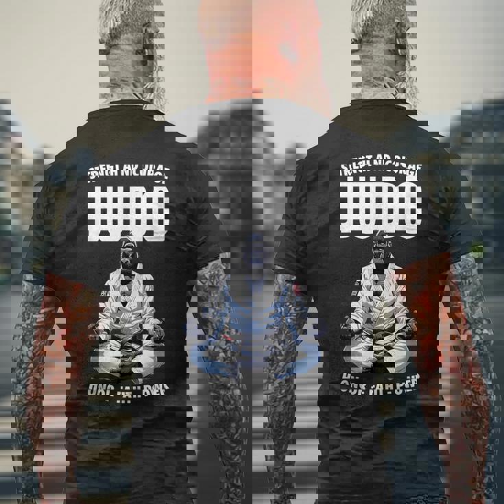 柔道ゴリラ メンズTシャツ バックプリント 高齢者への贈り物