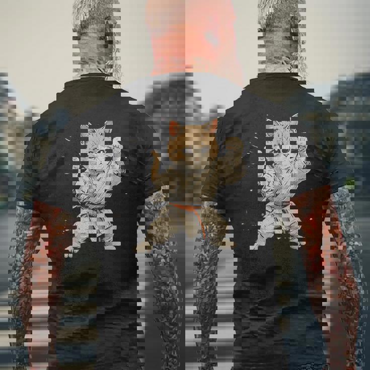 柔道猫 メンズTシャツ バックプリント 高齢者への贈り物