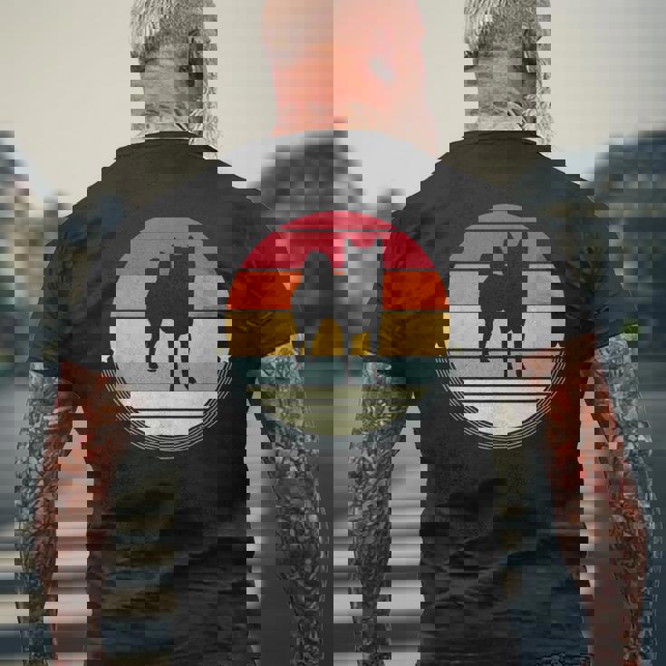 柴犬 シルエット レトロ ヴィンテージ 犬 オーナー レディース メンズ メンズTシャツ バックプリント 高齢者への贈り物