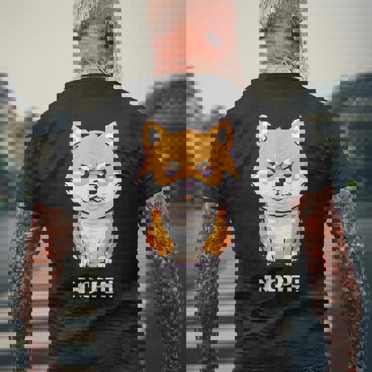 柴犬 犬 赤柴 怒柴 拒否柴 嫌です 怒った犬 かわいい おもしろ メンズTシャツ バックプリント 高齢者への贈り物