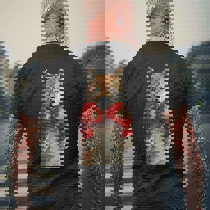 柴犬ボクシング 長袖tシャツ メンズTシャツ バックプリント 高齢者への贈り物