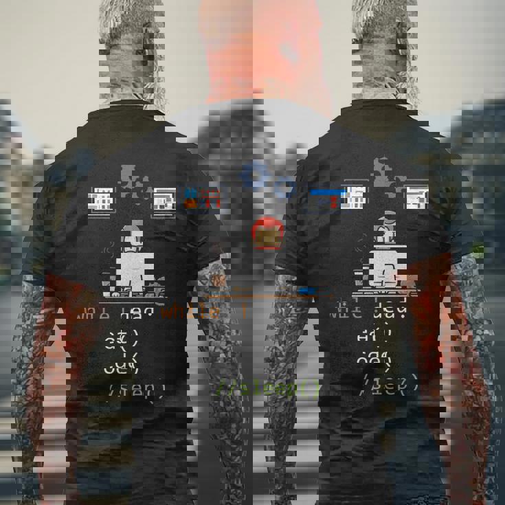 楽しいプログラミングpython Javascript Cコーディング メンズTシャツ バックプリント 高齢者への贈り物