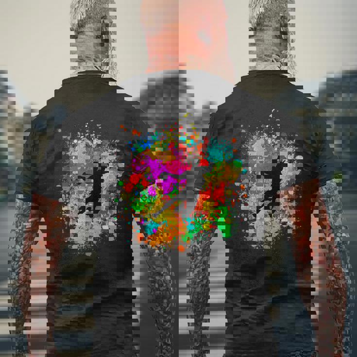 樹脂ボール付きのクールなハンドボールプレーヤー メンズTシャツ バックプリント 高齢者への贈り物