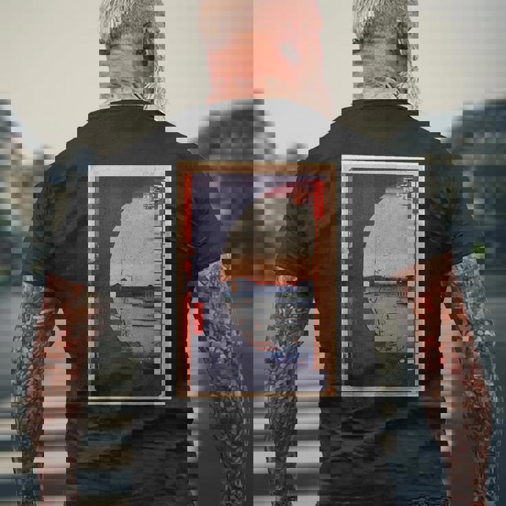 歌川広重 面白いtシャツ 名所江戸百景 絵画 アート メンズ 面白い 服 美術 グッズ 木版画 浮世絵 メンズTシャツ バックプリント 高齢者への贈り物