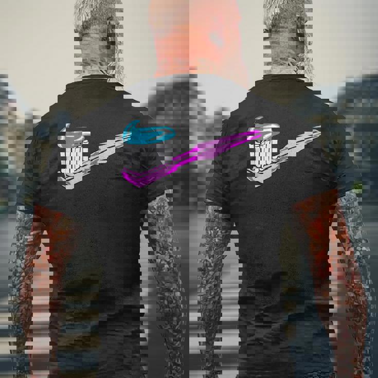 歯磨き粉付きピンク歯ブラシ メンズTシャツ バックプリント 高齢者への贈り物