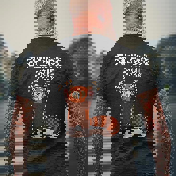 死ぬこと以外はかすり傷 レッサーパンダ 面白い 文字入り メンズ おもしろ 服 オリジナル おもしろグッズ 文字 メンズTシャツ バックプリント 高齢者への贈り物