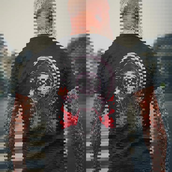 死神 スケルトン ハロウィン コスチューム 不気味 怖い メンズTシャツ バックプリント 高齢者への贈り物