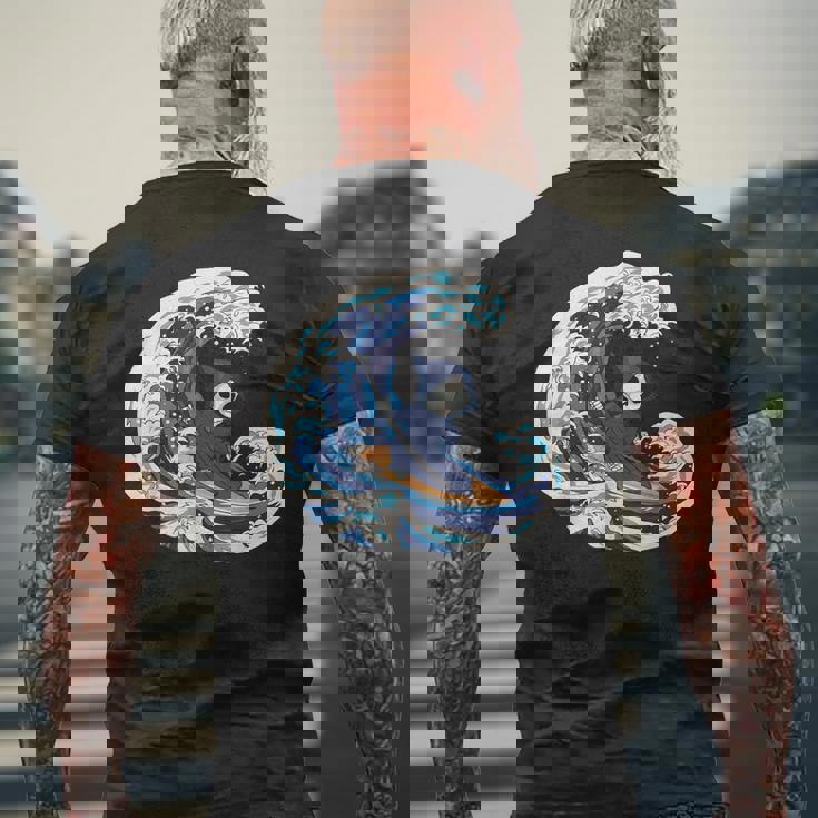 死神サーフィン メンズTシャツ バックプリント 高齢者への贈り物