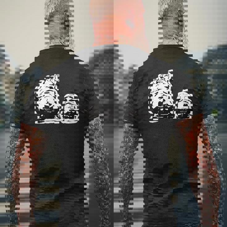 気持ちよく寝ている柴犬たち かわいい黒柴 柴犬イラスト メンズTシャツ バックプリント 高齢者への贈り物