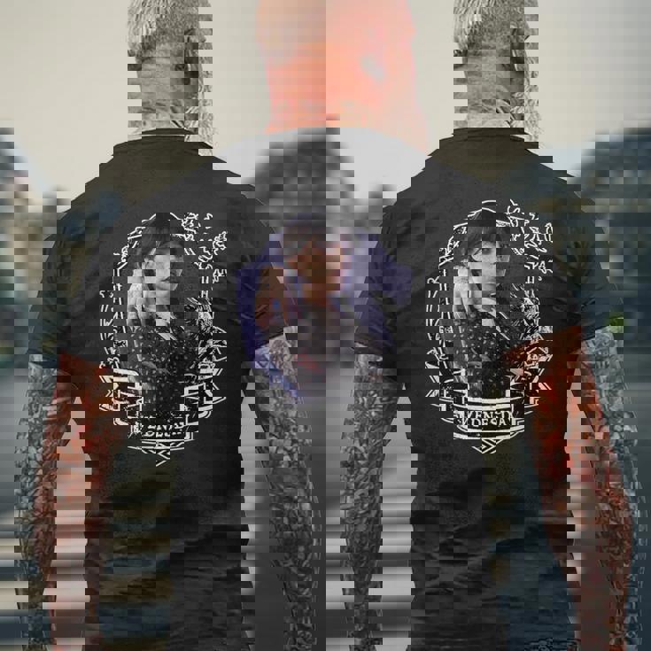 水曜シリーズ ネバーモアフレーム 水曜日 メンズTシャツ バックプリント 高齢者への贈り物