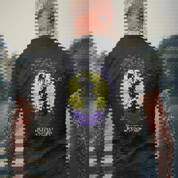 水曜シリーズ 水曜 ガラス窓付きチェロ演奏 メンズTシャツ バックプリント 高齢者への贈り物