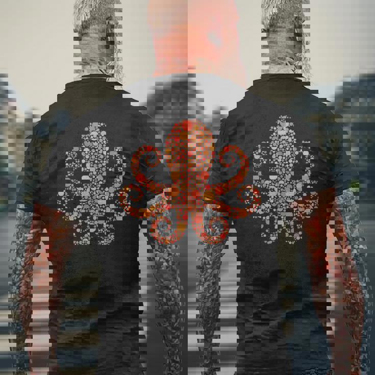 水玉タコtシャツ 楽しいオレンジ国際ドットデー メンズTシャツ バックプリント 高齢者への贈り物