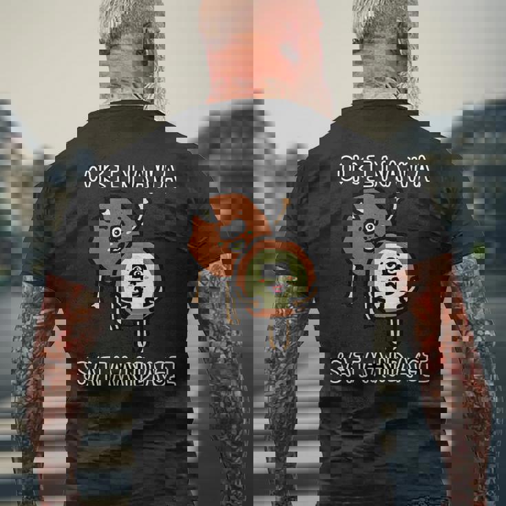 沖縄サーターアンダギーさん メンズTシャツ バックプリント 高齢者への贈り物