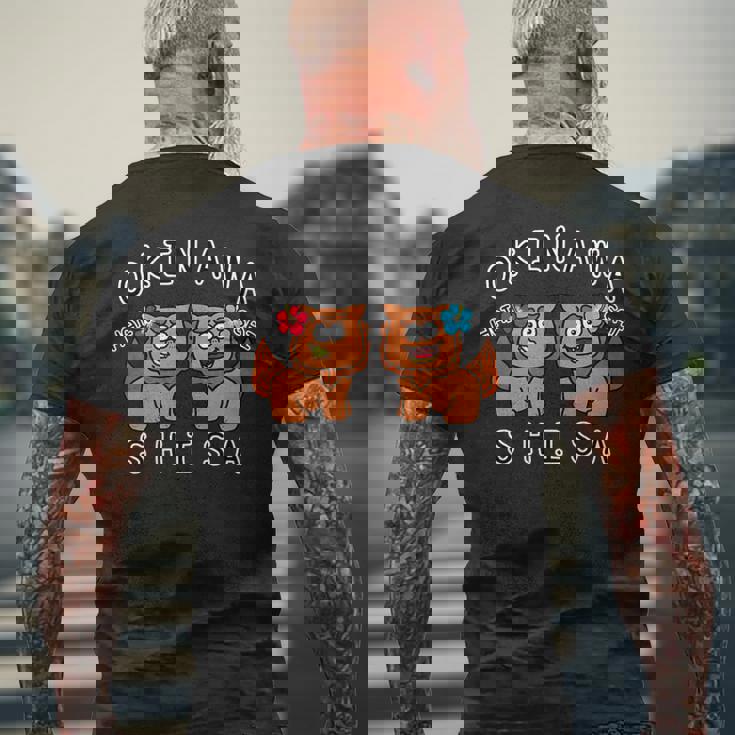 沖縄シーサーさん メンズTシャツ バックプリント 高齢者への贈り物