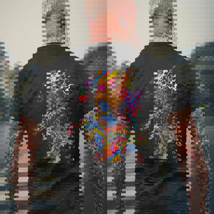 浮世絵シリーズ 踊る不動明王 メンズTシャツ バックプリント 高齢者への贈り物