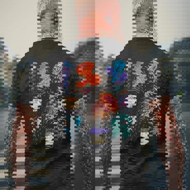 海洋生物クラゲ メンズTシャツ バックプリント 高齢者への贈り物