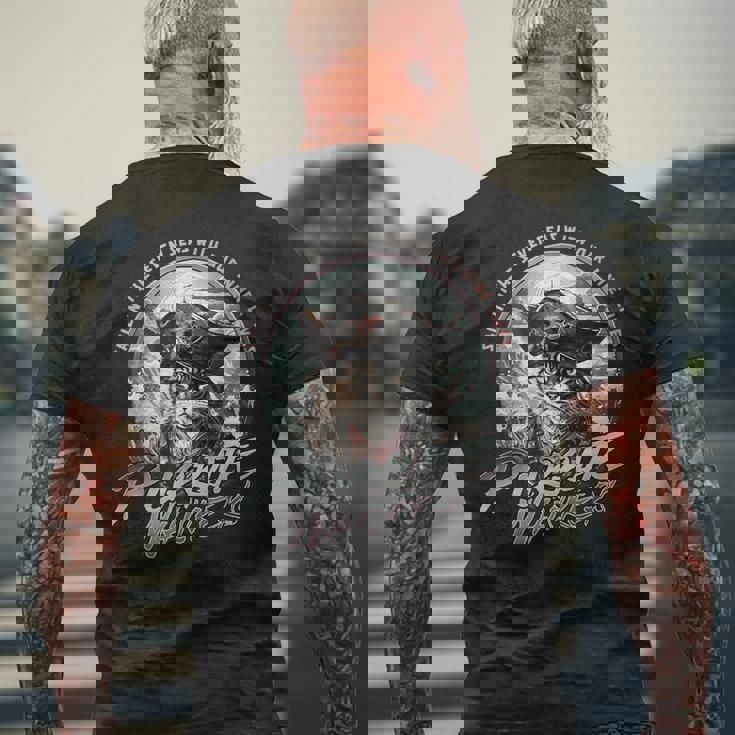 海賊ウィスカーおかしな海賊猫と帆走猫 メンズTシャツ バックプリント 高齢者への贈り物