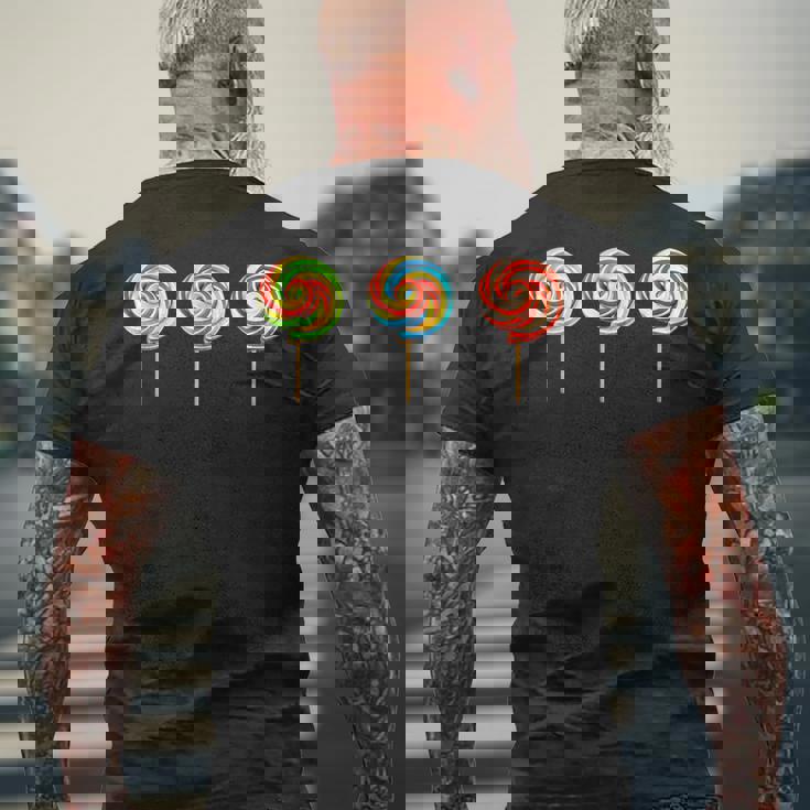 渦巻きロリポップ メンズTシャツ バックプリント 高齢者への贈り物