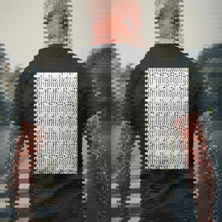 点と線 白 黒 メンズTシャツ バックプリント 高齢者への贈り物