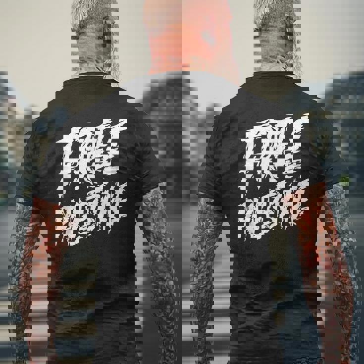 無料のパレスチナ抗議支援 ガザとエルサレムへのギフト メンズTシャツ バックプリント 高齢者への贈り物