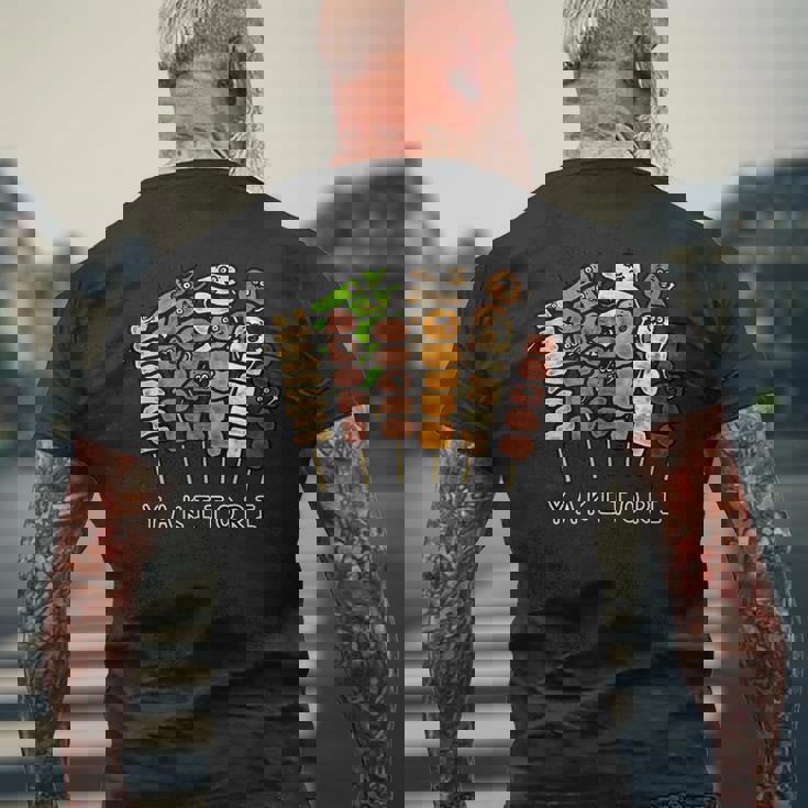 焼き鳥さん メンズTシャツ バックプリント 高齢者への贈り物