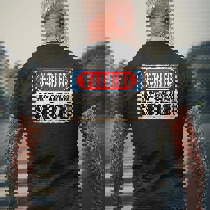 焼酎日本酒面白い警告サインが含まれている可能性があります メンズTシャツ バックプリント 高齢者への贈り物