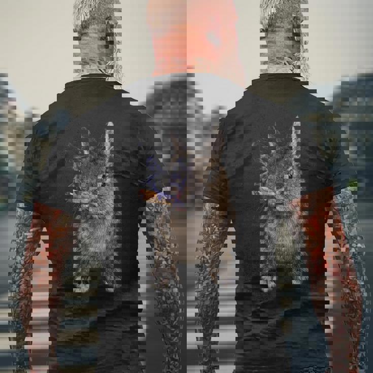 煙草を吸ううさぎ たばこ メンズTシャツ バックプリント 高齢者への贈り物