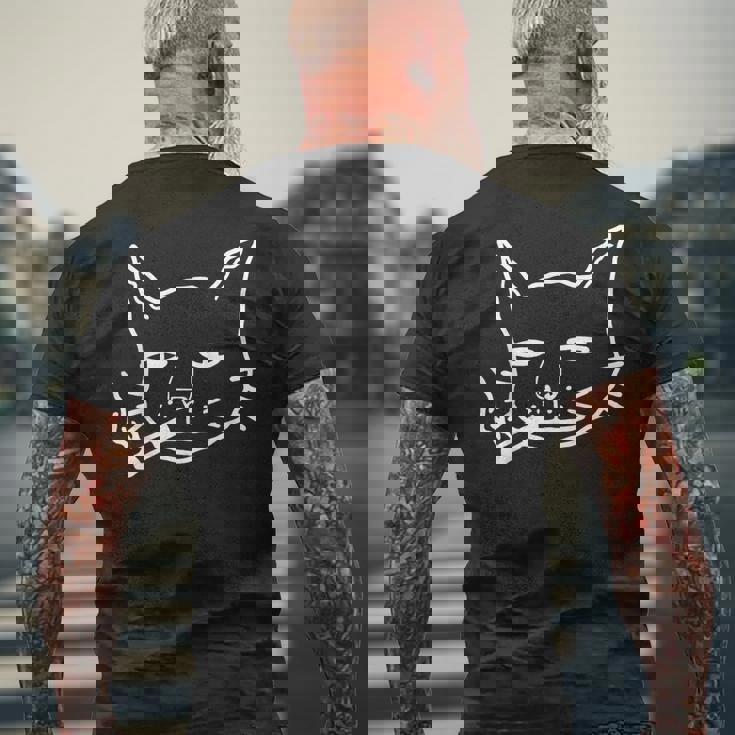 煙草を吸う猫 猫好き メンズTシャツ バックプリント 高齢者への贈り物