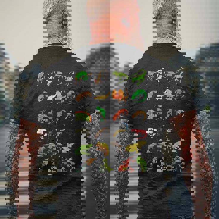 爬虫類 種別 かわいい ヤモリ トカゲ メンズTシャツ バックプリント 高齢者への贈り物