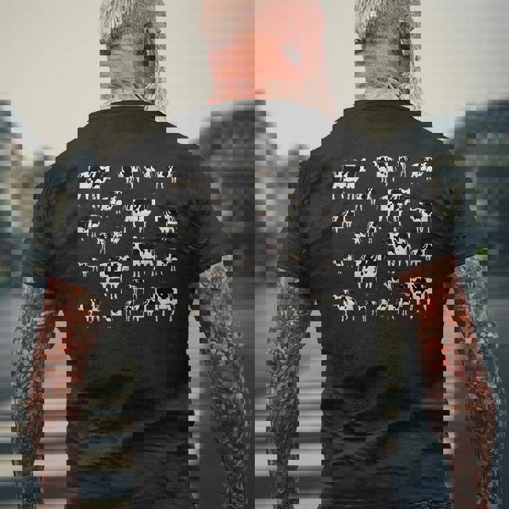 牛農場の動物柄 メンズTシャツ バックプリント 高齢者への贈り物