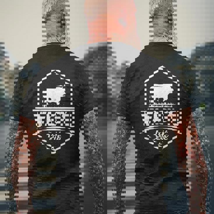 牛農家 和牛 メンズTシャツ バックプリント 高齢者への贈り物