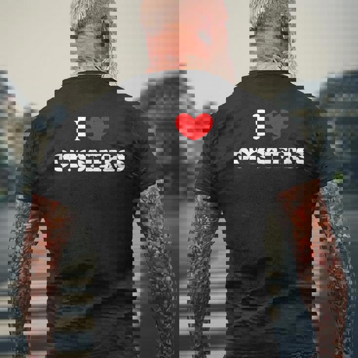 牡蠣大好き、牡蠣が大好き メンズTシャツ バックプリント 高齢者への贈り物