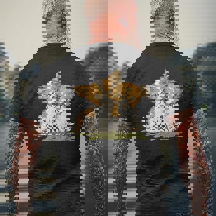 犬 ジャックラッセルテリア いぬ 子犬 ペット かわいい 動物 イラスト メンズTシャツ バックプリント 高齢者への贈り物