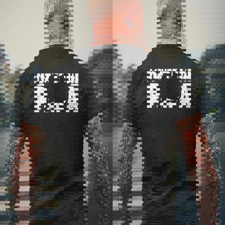 犬 パパ ポメラニアン ギフト ポメラニアン メンズTシャツ バックプリント 高齢者への贈り物