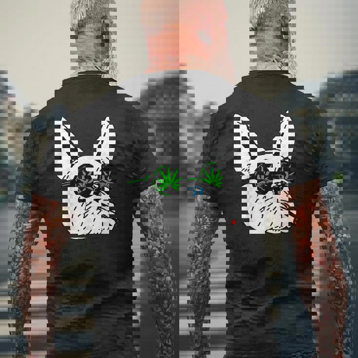 犬のサングラス喫煙420クールな雑草大麻マリファナ メンズTシャツ バックプリント 高齢者への贈り物