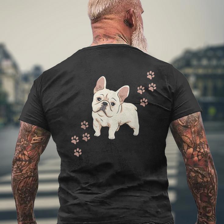 犬のプリントとフレンチブルドッグのグラフィック フレンチブルドッグ メンズTシャツ バックプリント 高齢者への贈り物